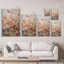 Tulip Field Wall Art, Flower Wall Print, Colorful Art, Butterfly Art, Canvas Print, Wall Art, Vertical Print, Birthday Gift, House Wall Art