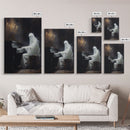 Spooky White Ghost Playing A Piano, Gothic Victorian Halloween Art, Halloween Decoration / Wall Art, Skeleton Art, Gothic Oil Painting