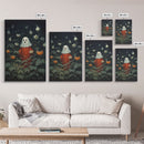 The Ghost In The Flower Garden, Halloween Canvas Print, Framed Canvas Art, Halloween Decor, Dark Academia, Horror Prints, Oil Painting