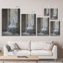 The Haunting, Ghost In The Window, Halloween Decor, Framed Canvas Print