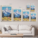 Grand Teton National Park Travel Poster Art, Canvas Print Wall Art, Wyoming Travel Art, Midcentury Modern Travel Decor, MCM Wall Art