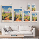 Saguaro National Park, Arizona Travel Art, National Park Print, Minimalist Travel Art, Midcentury Modern Retro Style Landscape