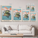 Isle Royale National Park Michigan Travel Art, National Park Print, Minimalist Travel Art, Midcentury Modern Style Landscape Painting