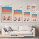 White Sands National Park New Mexico Travel Art, National Park Print, Minimalist Travel Art, Midcentury Modern Style Landscape Painting