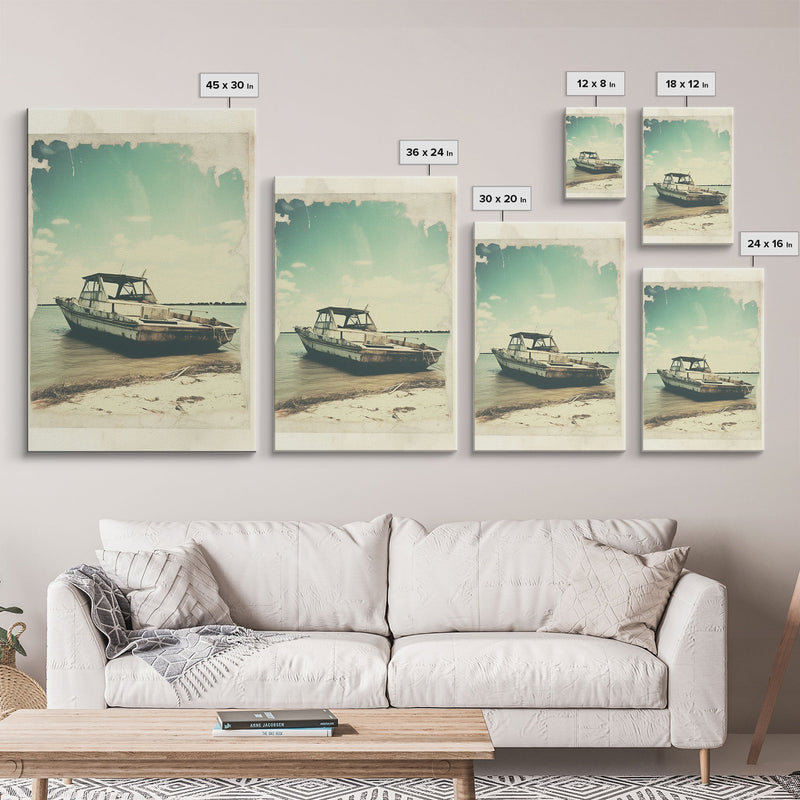 Boat Wall Art, Beach Wall Art, Coastal Wall Art, Canvas Print, Wall Hanging, Portrait Art, Home Wall Decor, Office Wall Art, Unique Gift