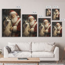 Santa Claus Holding An Alaskan Malamute,  Christmas Wall Art, Dog Gift, Christmas Dog, Winter Wall Art, Santa Decor, Santa Art Print