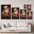 Santa Claus And His Chinchilla, Christmas Wall Art, Dog Gift, Christmas Dog, Winter Wall Art, Santa Decor, Santa Art Print, Chinchilla Print