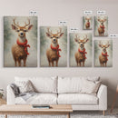 Cute Buck Dressed For Christmas, Christmas Decor, Woodland Animals, Christmas Wall Art, Winter Decor, Holiday Decor, Seasonal Decor