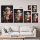 Santa Claus And His Chihuahua, Christmas Wall Art, Christmas Dog, Winter Wall Art, Santa Decor, Santa Art Print, Farmhouse Christmas