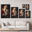Santa Claus And His Corgi, Christmas Wall Art, Christmas Dog, Winter Wall Art, Santa Decor, Santa Art Print, Farmhouse Christmas