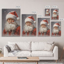 Santa Painting, Santa Print, Framed Canvas Print, Christmas Decor, Portrait of Santa, Farmhouse Christmas, Minimalist Christmas Art