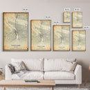 Portland Oregon Street Map, Framed Canvas Art, Oregon United States Road Map Wall Art, Office Wall Art, Portland Wall Decor for Office