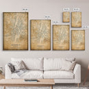 Budapest Hungary map print poster or framed canvas, Budapest map print poster canvas, Budapest map print poster canvas, Vintage Travel Art