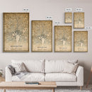 Vintage Washington map print poster or framed canvas | Washington dc city map print poster canvas | District of Columbia print poster canvas