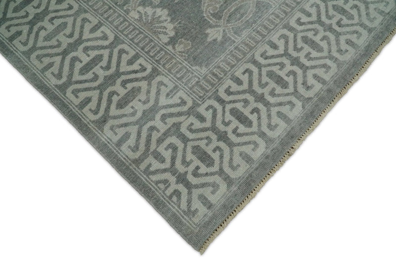 2x3 and 8x10 Hand Knotted Wool Blend Silver and Brown Area Rug  | EMP2