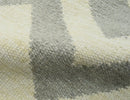 Gray and Beige Chevron Dhurrie Area Rug - Flat Woven Contemporary