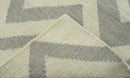 Gray and Beige Chevron Dhurrie Area Rug - Flat Woven Contemporary