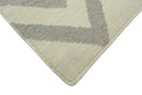 Gray and Beige Chevron Dhurrie Area Rug - Flat Woven Contemporary