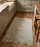 Beige Ivory and Gray Hand Knotted Traditional Persian Oushak Wool Area Rug - 2x3