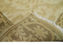 Beige and Olive Wool Area Rug 2x3 - Traditional Hand Knotted Oushak