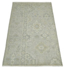 2x3 Hand Knotted Beige, Ivory and Gray Traditional Persian Oushak Wool Rug | N3123