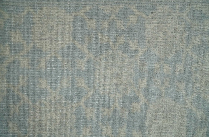 2x3 Hand Knotted Blue, Beige and Gray Traditional Persian Oushak Wool Rug | N7423