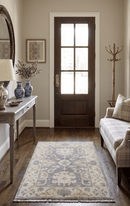Gray and Beige Hand Knotted Wool Oushak Rug 2x3 - Traditional