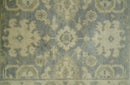 Gray and Beige Hand Knotted Wool Oushak Rug 2x3 - Traditional