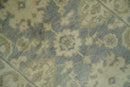 Gray and Beige Hand Knotted Wool Oushak Rug 2x3 - Traditional