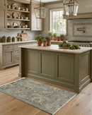 Hand Knotted Gray Beige Olive Wool Oushak Rug 2x3 Traditional by The Rug Decor