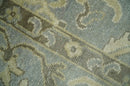 Hand Knotted Gray Beige Olive Wool Oushak Rug 2x3 Traditional by The Rug Decor