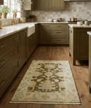 Hand-Knotted Traditional Oushak Wool Area Rug 2x3 - Olive Beige Gray by The Rug Decor
