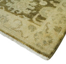 Hand-Knotted Traditional Oushak Wool Area Rug 2x3 - Olive Beige Gray by The Rug Decor