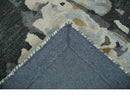 2x3 Handmade Abstract Design Silver, Ivory and Black made with fine wool Area Rug | TRDCP126523 by The Rug Decor
