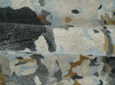 2x3 Handmade Abstract Design Silver, Ivory and Black made with fine wool Area Rug | TRDCP126523 by The Rug Decor
