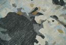 2x3 Handmade Abstract Design Silver, Ivory and Black made with fine wool Area Rug | TRDCP126523 by The Rug Decor