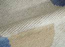 Hand Knotted Wool Area Rug Ivory Beige and Blue Polka Dot Pattern Kids Modern 2x3