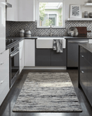 Area Rug 2x3 Charcoal Silver Ivory Modern Abstract Hand Loomed Wool Bamboo Blend
