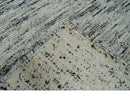 Area Rug 2x3 Charcoal Silver Ivory Modern Abstract Hand Loomed Wool Bamboo Blend