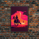 Vaporwave Cowboy Horse Desert Purple Man Fine Art Print, Wall Art Print, Wall Poster, Wall Décor
