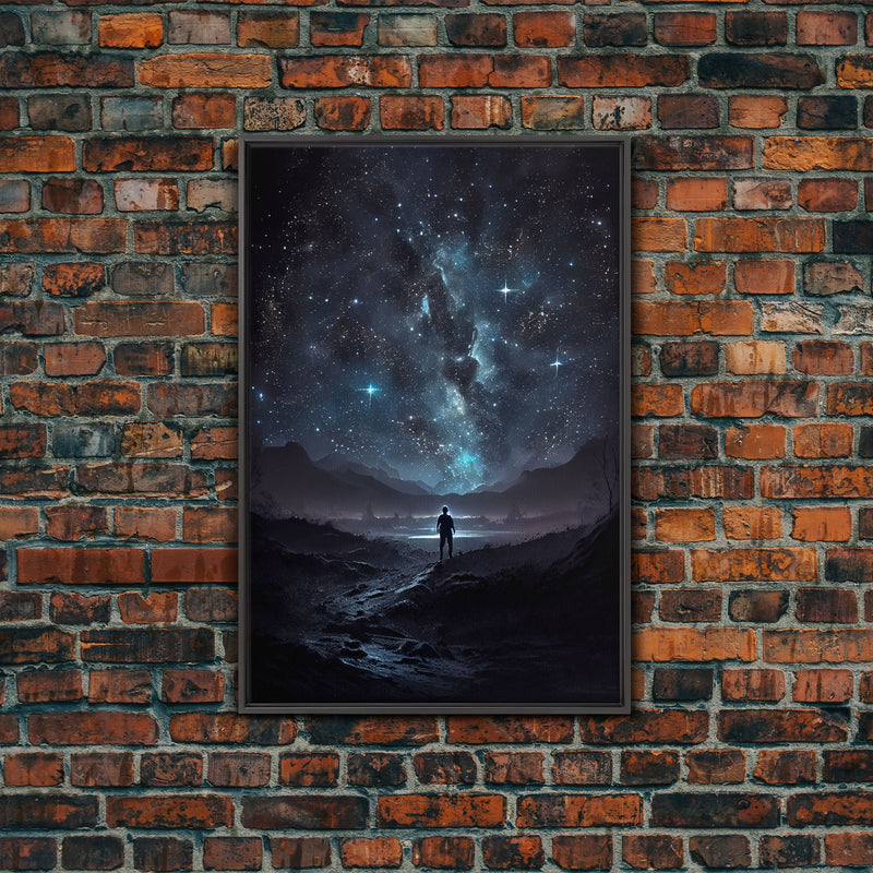 Wishing upon a star, constellation art, framed canvas print, framed wall art