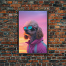 Shih Tzu Wall Print, Dog Wall Art, Dog Sunglasses, Dog In Pink Tracksuit, Funny Art, Framed Wall Art, Framed Canvas, Wall Print, Wall Canvas