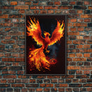 Phoenix Print on Canvas , Floating Frame, Modern Wall Art, Extra Large Canvas Wall Art, Rebirth and Renewal