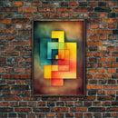 Framed Canvas Print Wall Art Set Color Blocks Abstract Shapes Illustrations Mid Century Modern Wall Art Boho Decor Abstract Wall Art