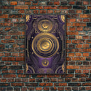 Midcentury Modern Wall art, Framed Canvas Print, Art Deco, Patterns art, Ornament art, Purple & gold art, Original painting, Bright colors