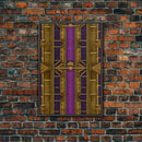 Midcentury Modern Wall art, Framed Canvas Print, Art Deco, Canvas Wall art, Gold & purple art, Geometric art, Colorful painting, Wall art