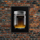 Mason Jar Wall Art, Kitchen Wall Decor, Jar Art, Minimalist Art, Wall Decor, Canvas Art, Wall Art, Framed Canvas Wall Decor