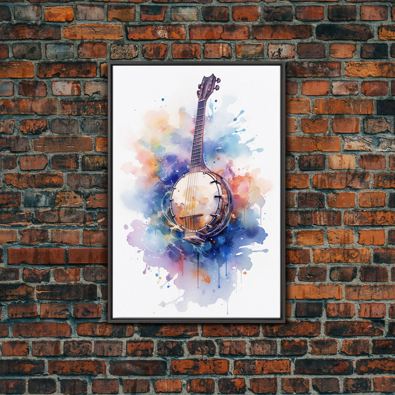 Banjo Gift, Banjo Wall Art Canvas Print, Country Music Art, Guitar Art, Banjo Poster Print, Banjo Gifts, Musical Art, Southern Music Decor