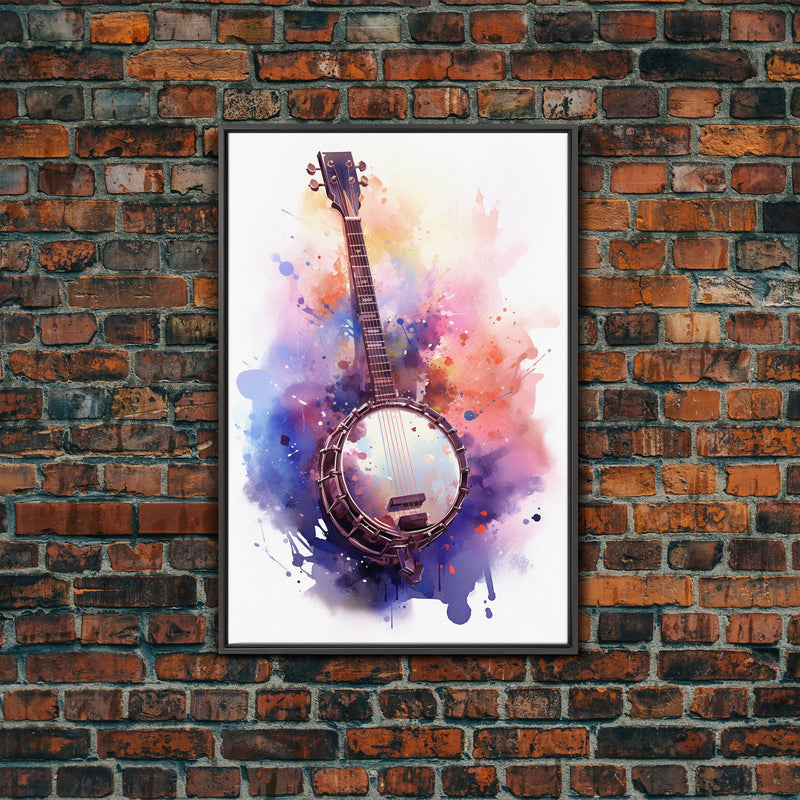 Banjo Gift, Banjo Wall Art Canvas Print, Country Music Art, Guitar Art, Banjo Poster Print, Banjo Gifts, Musical Art, Southern Music Decor