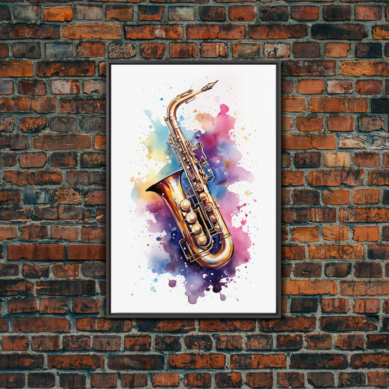 Bassett Horn Wall Art, Brass Instruments, Framed Canvas Print, Marching Band Gift, Musician Gift, Graduation Gift, Music Poster